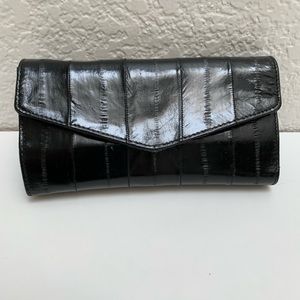 Vintage black eel leather wallet